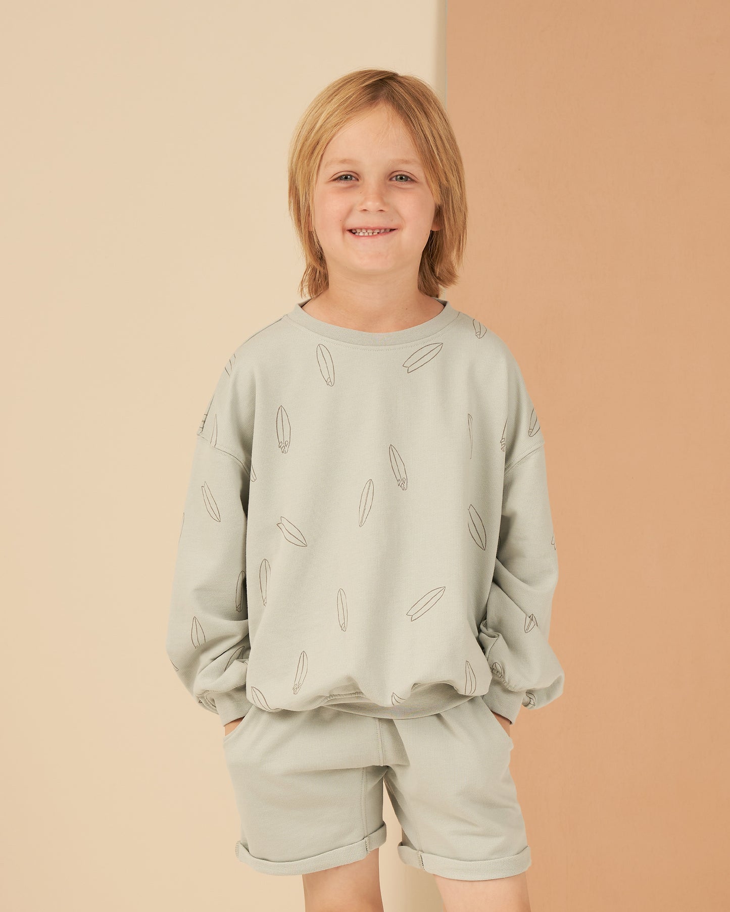 Rylee & Cru Sweatshirt Surfboard Seafoam