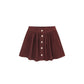 Rylee + Cru Button Front Mini Skirt | Burgundy