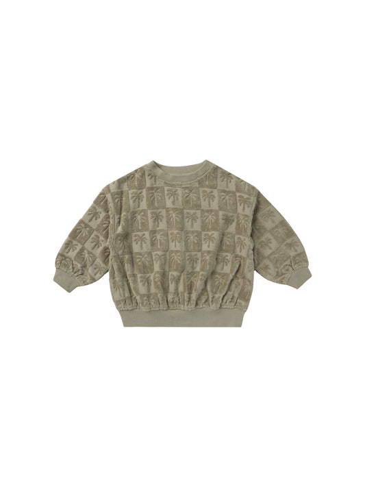 Rylee & Cru Sweatshirt Palm Check Sage