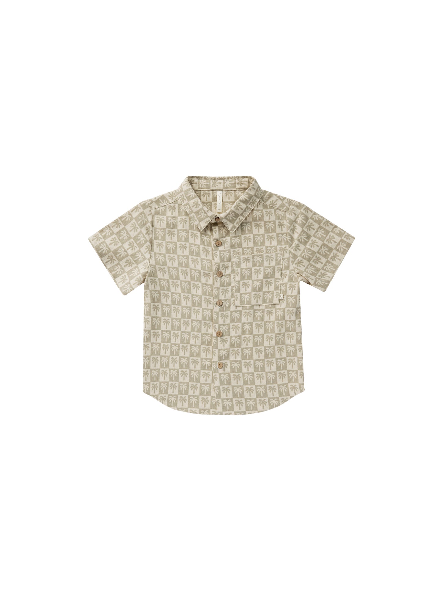 Rylee & Cru Collared Short Sleeve Shirt Palm Check