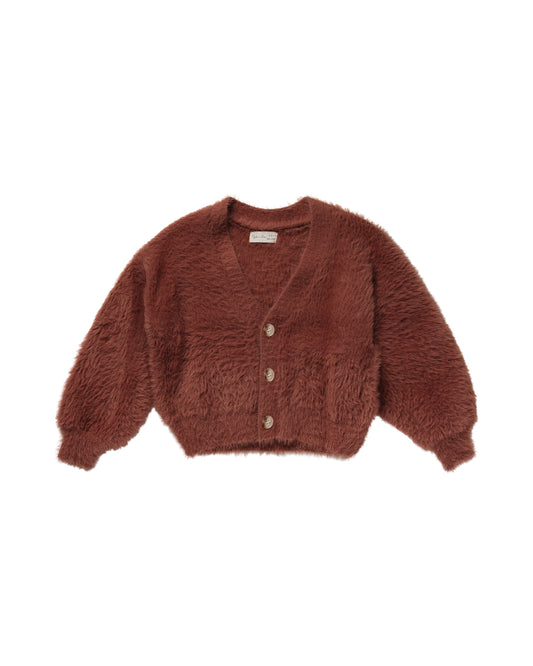 Rylee & Cru Fuzzy Cardigan Brick