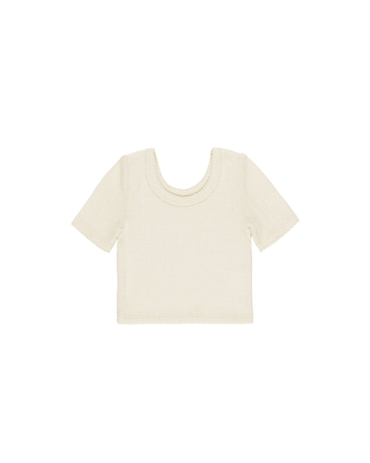 Rylee & Cru Scallop Tee Natural