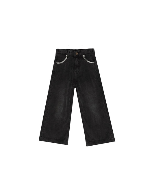 Rylee + Cru Straight Leg Pant Washed Black