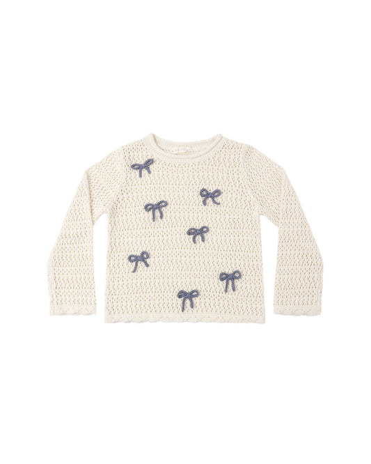 Rylee & Cru Crochet Knit Pullover Bows