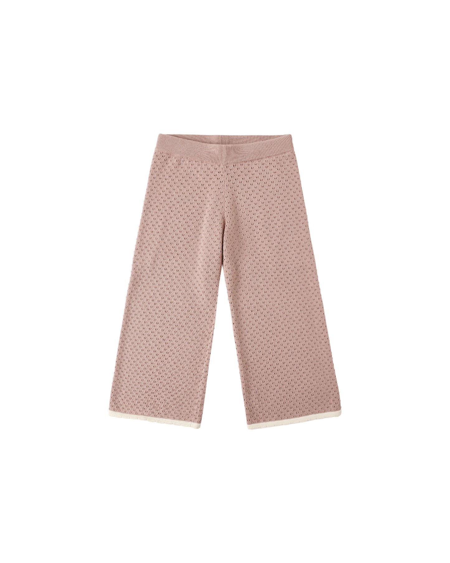 Rylee + Cru Pointelle Knit Pant Rosewood