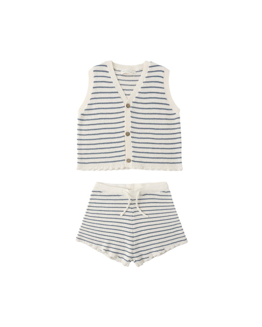 Rylee & Cru Knit Vest Set Marine Stripe