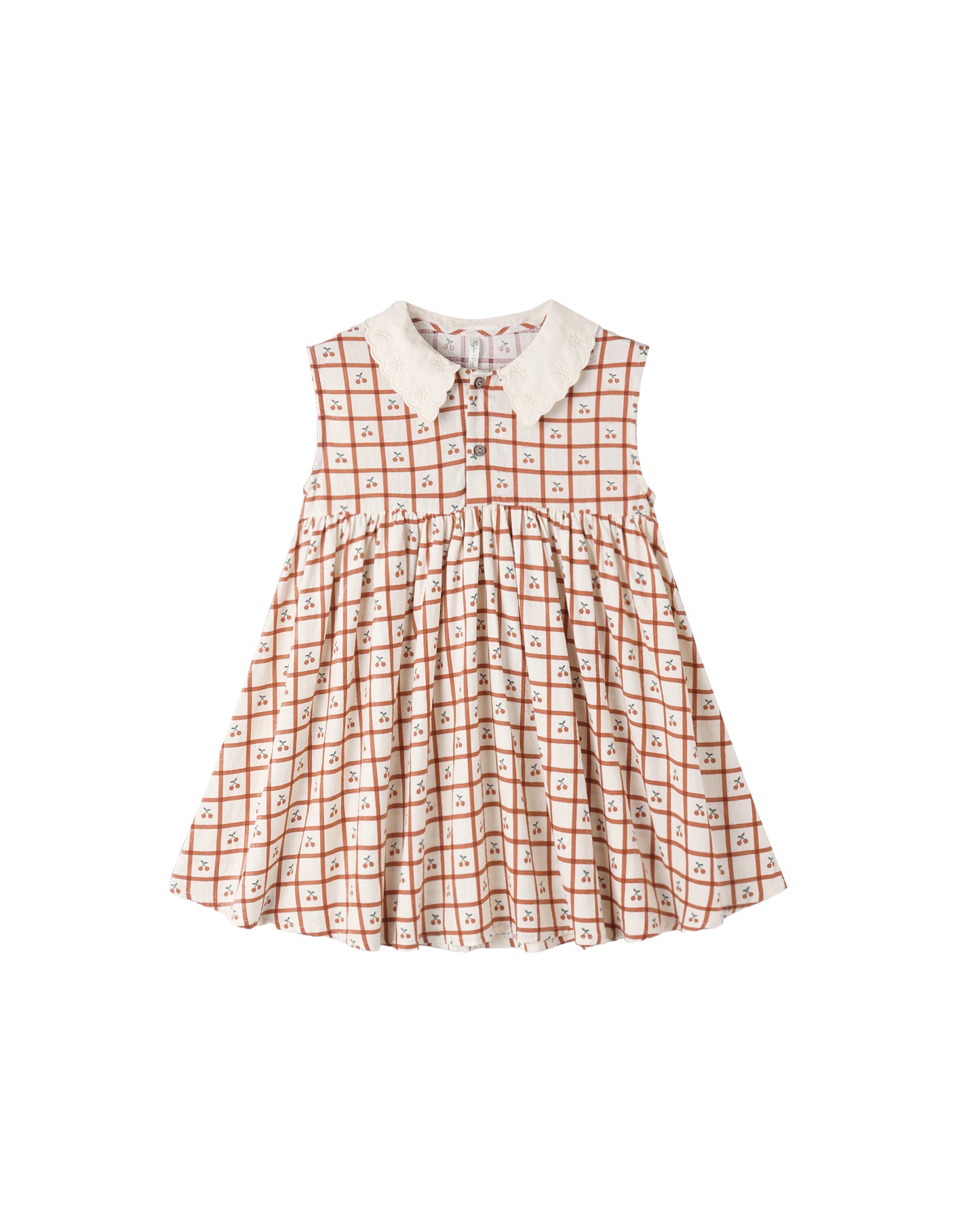 Rylee + Cru Collared Babydoll Dress Cherry Check