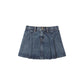 Rylee + Cru Pleated Denim Skirt Indigo