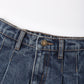 Rylee + Cru Pleated Denim Skirt Indigo