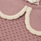 Rylee + Cru Pointelle Collared Top Rosewood