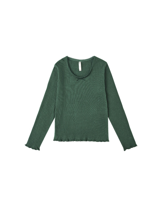 Rylee + Cru Ribbed Long Sleeve Green