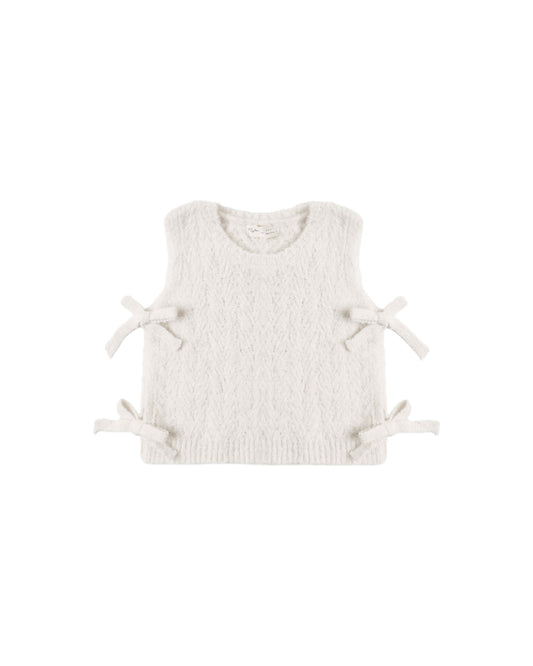 Rylee + Cru Bow Sweater Vest Ivory