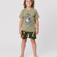 Radicool Bolt Leopard Tee In Khaki