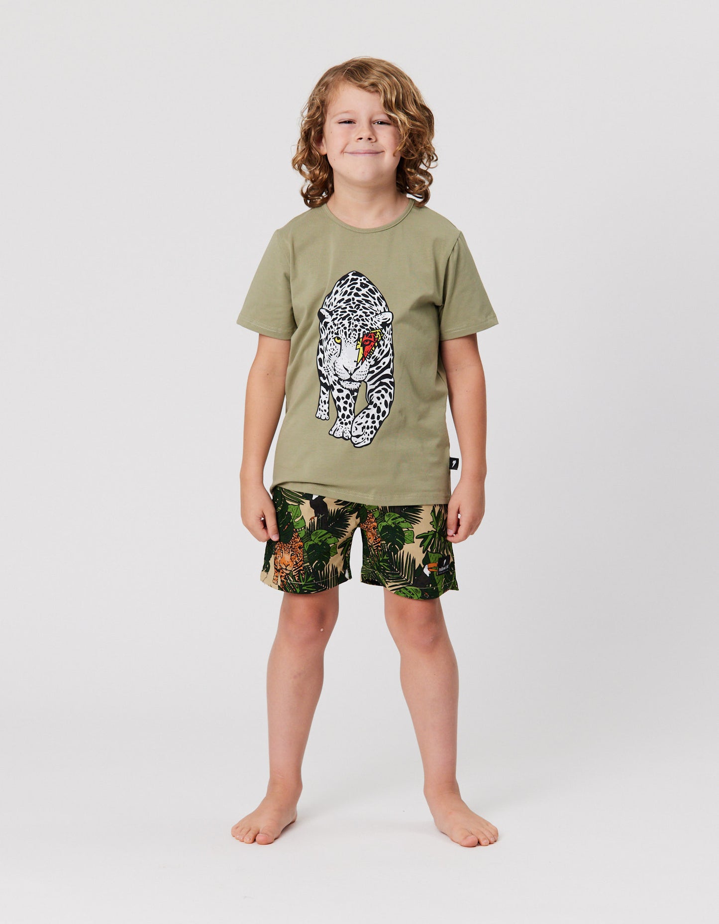 Radicool Bolt Leopard Tee In Khaki