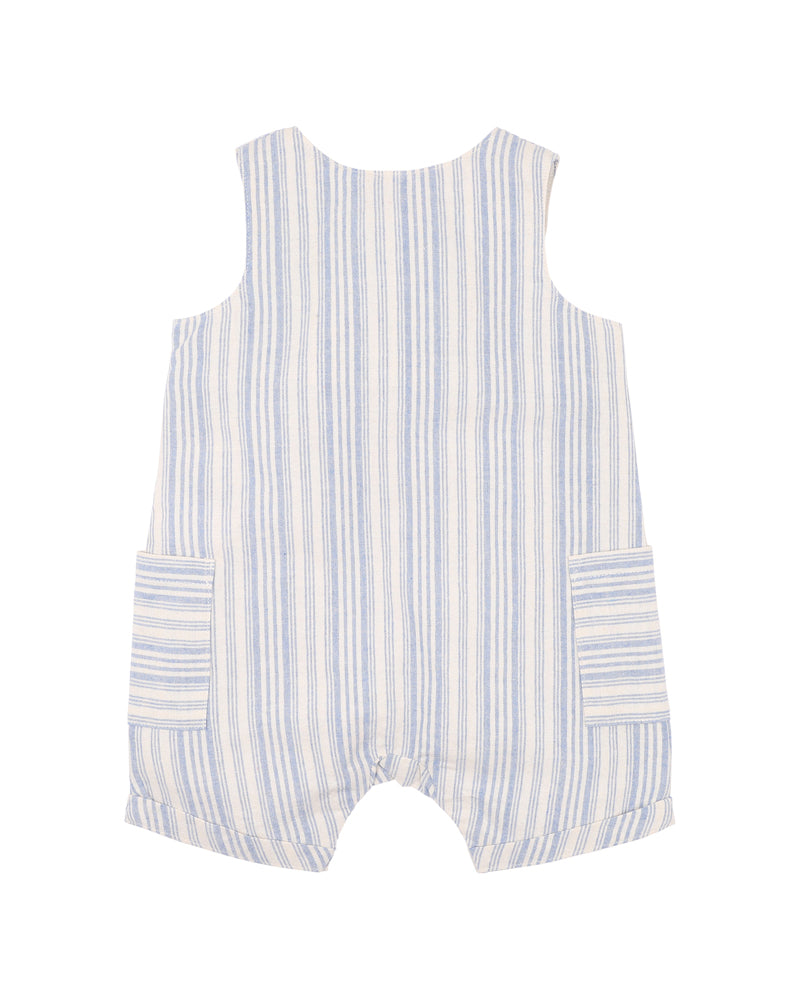 Minihaha Puffin Stripe Romper Blue Stripe