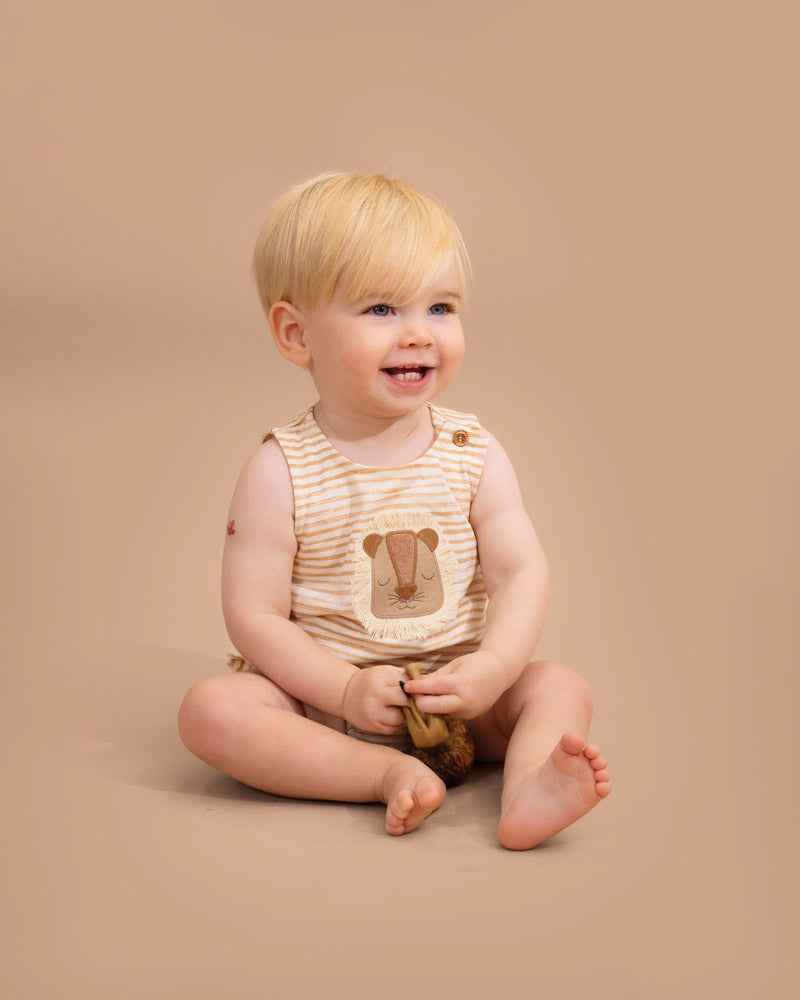 Minihaha Lion Face Bodysuit Lion Stripe