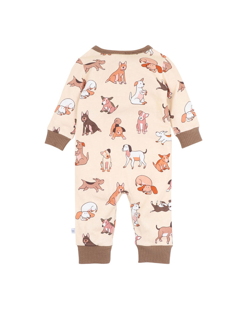 Minihaha Cool Dogs Print Henley Romper