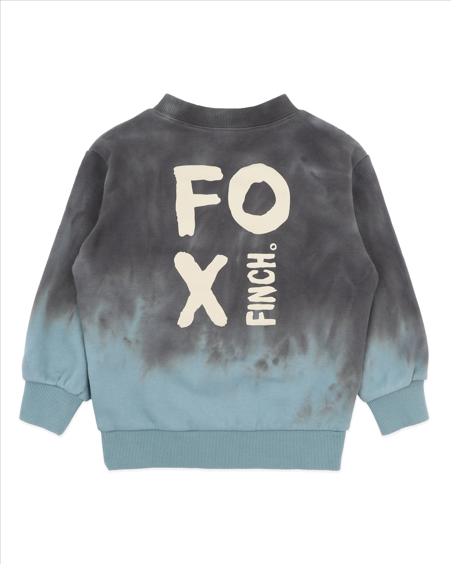 Minihaha Boys Teal Dip Dye Sweatshirt Charcoal | Teal