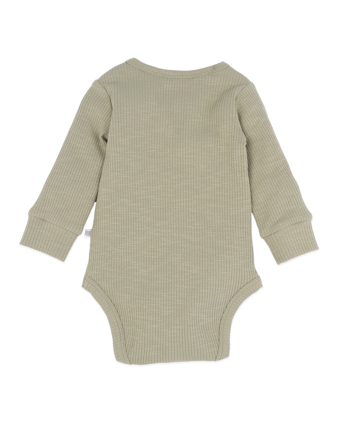 Minihaha Baby Outback Adventure Ribbed Long Sleeve Bodysuit Khaki