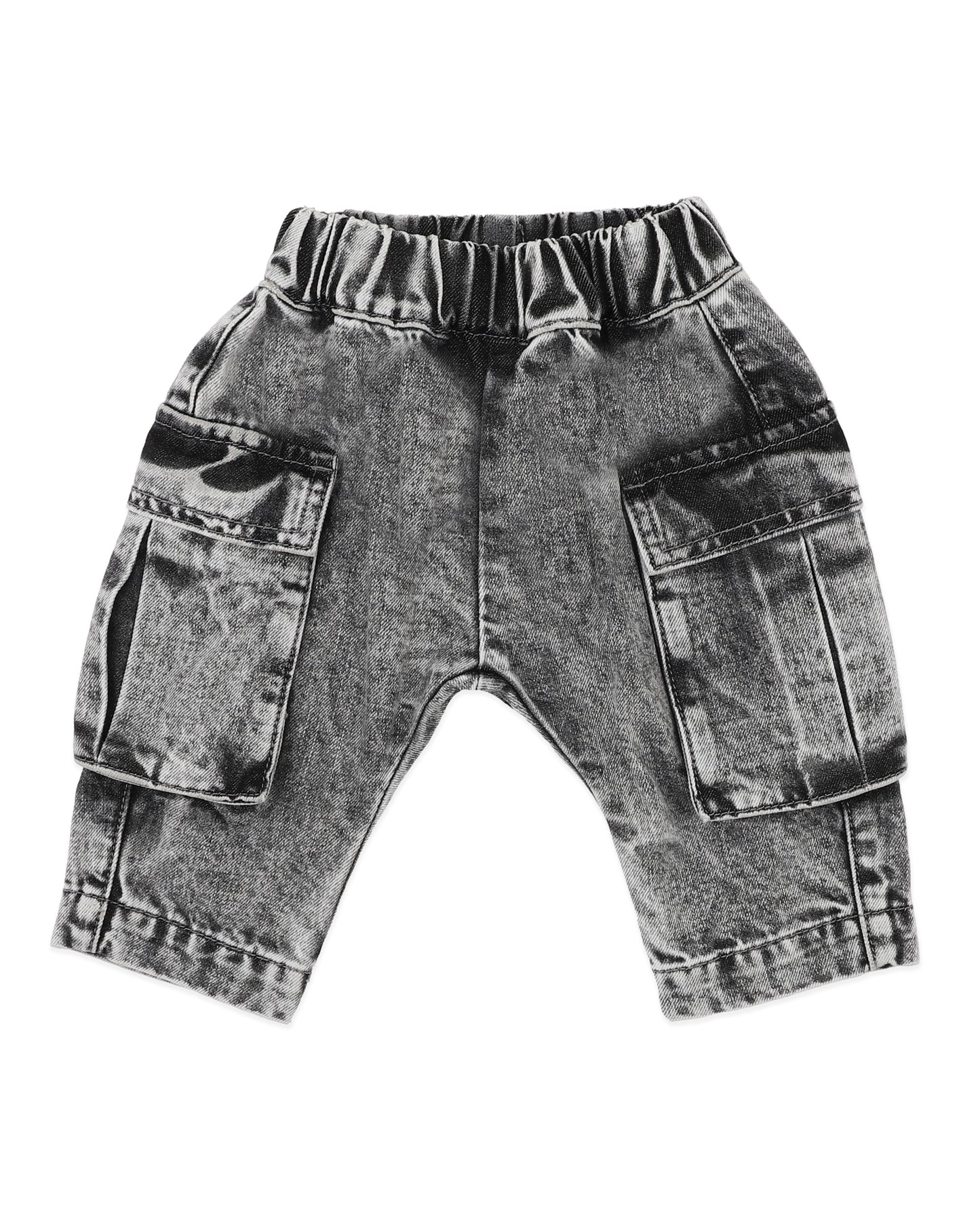 Minihaha Baby Washed Black Pull On Cargo Jeans