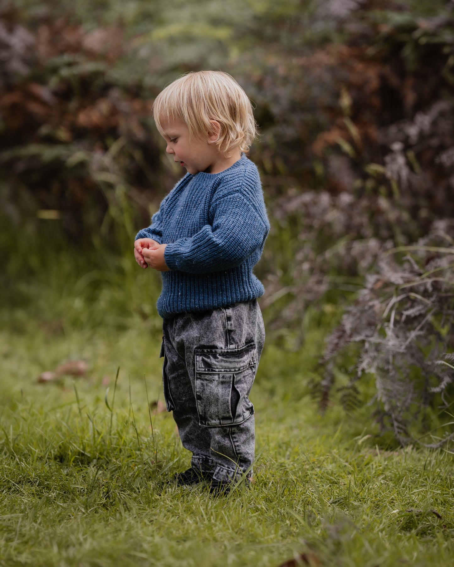 Minihaha Baby Washed Black Pull On Cargo Jeans