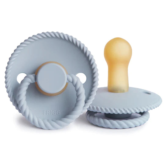 Frigg Rope Natural Rubber Pacifiers Powder Blue