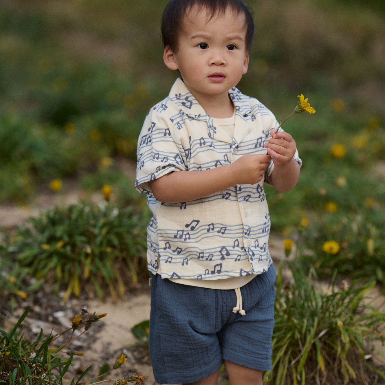 Nature Baby Guthrie Shirt Muslin Rhythm Print