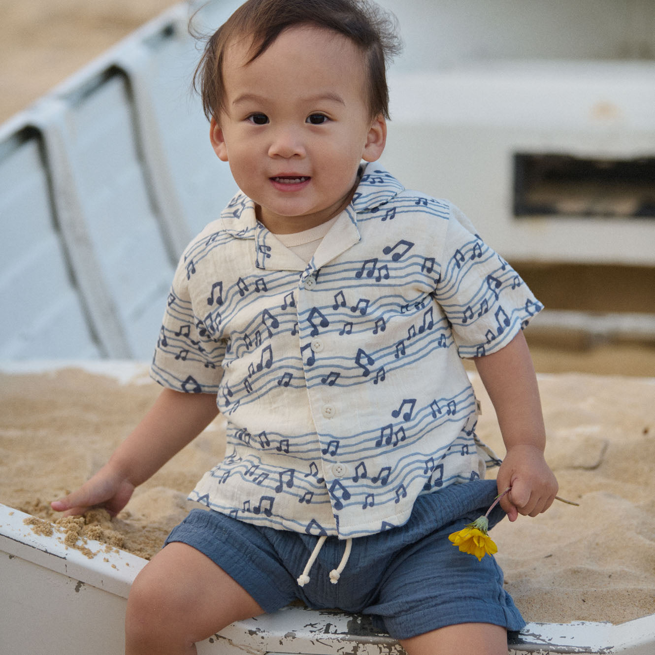 Nature Baby Guthrie Shirt Muslin Rhythm Print