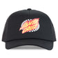 Santa Cruz Oval Check Flame Dot Trucker Cap Black