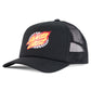 Santa Cruz Oval Check Flame Dot Trucker Cap Black