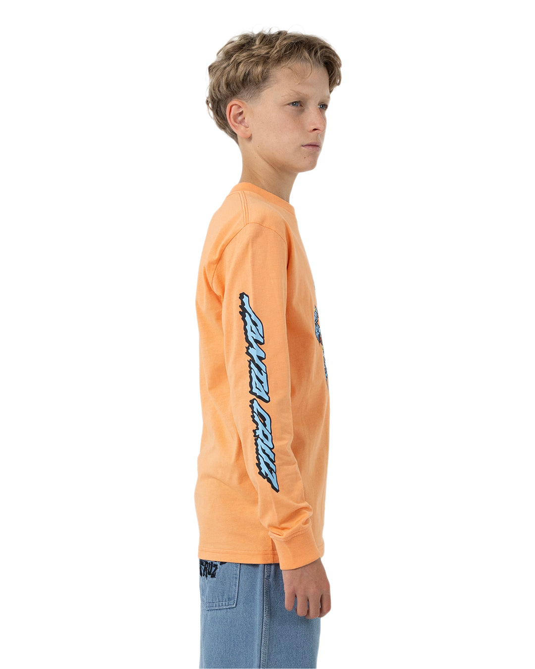 Santa Cruz Decaying Hand Centre Strip Long Sleeve Orange