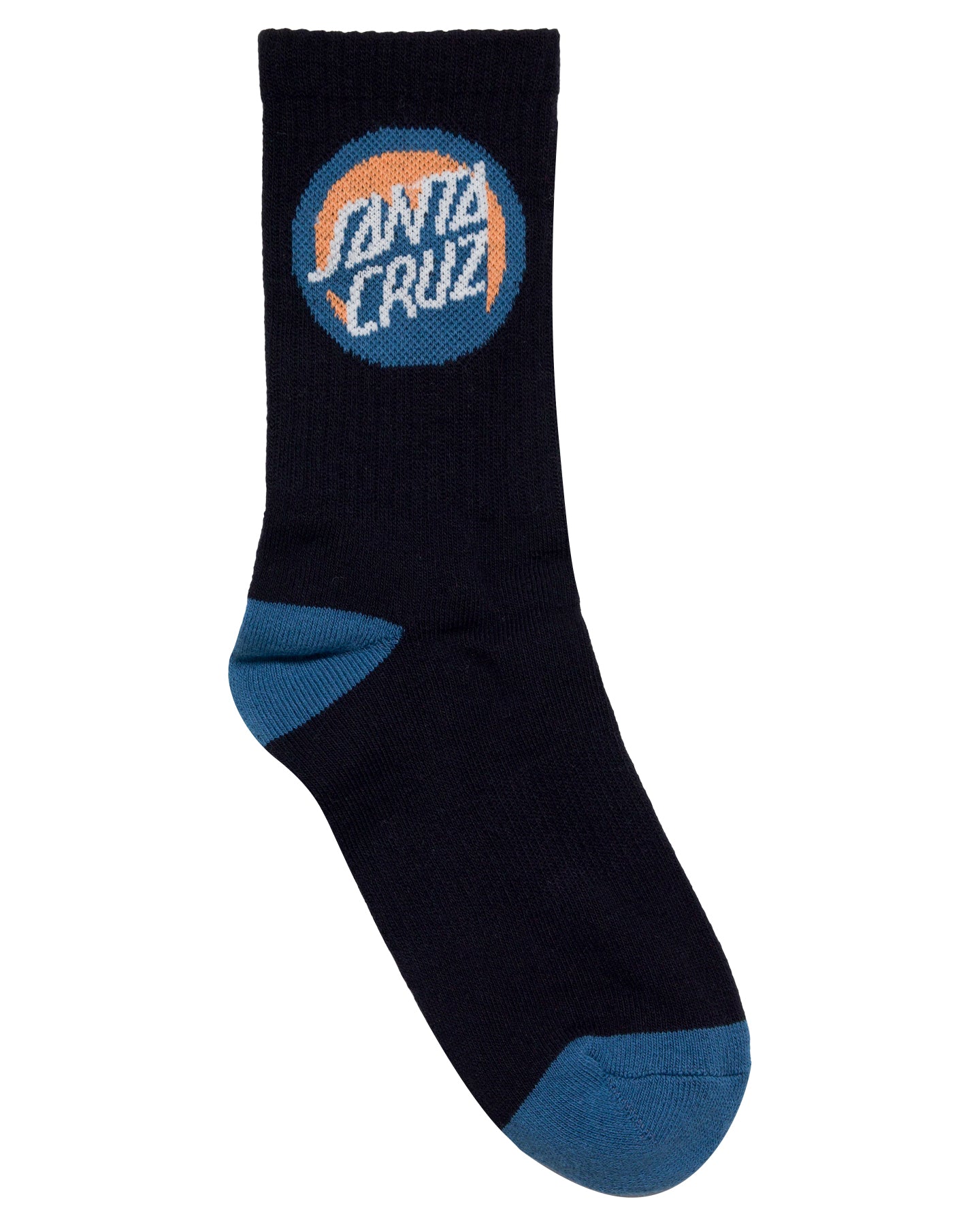 Santa Cruz Bold Shadow Dot Crew Sock 4pack Black | White | Grey Marle