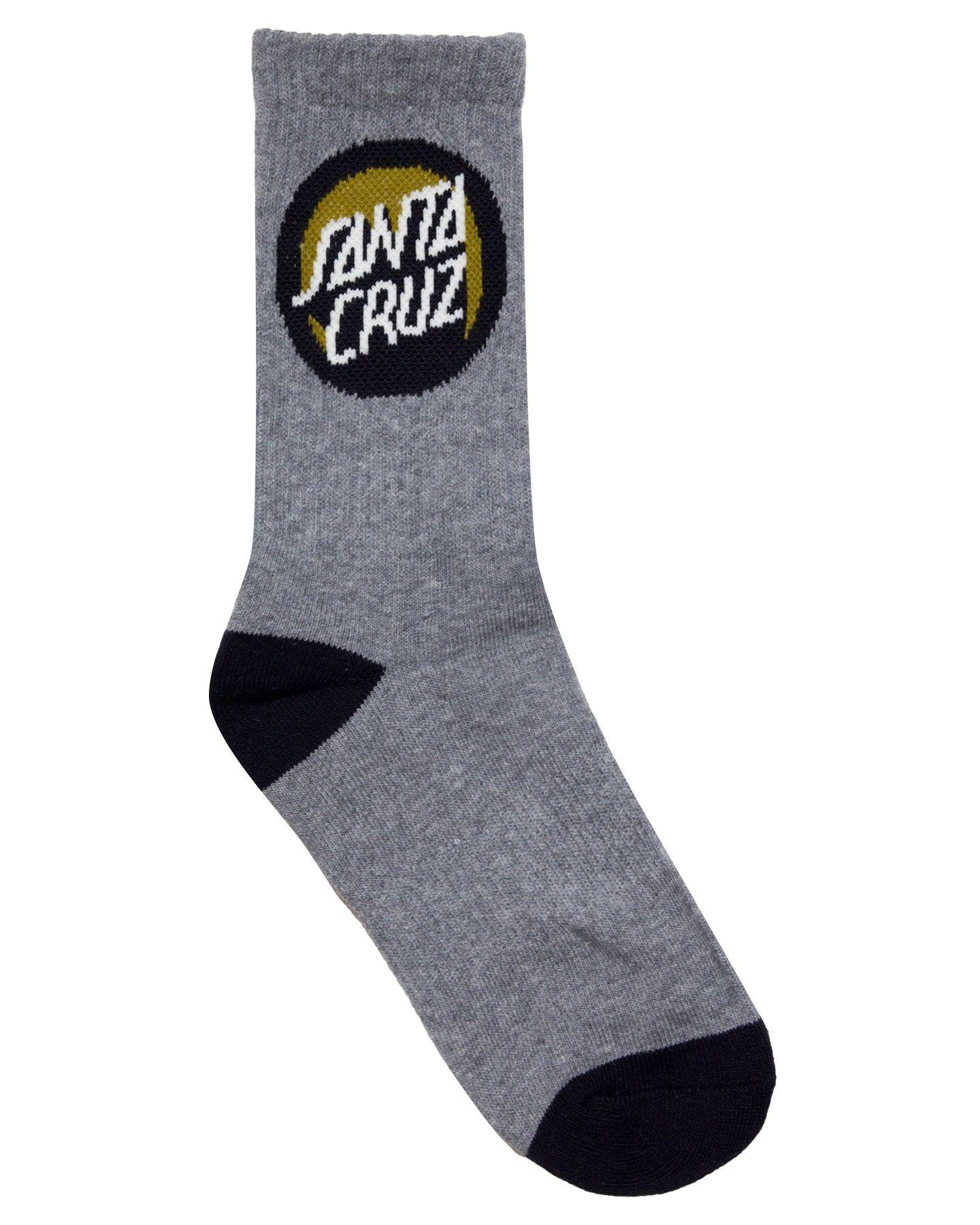 Santa Cruz Bold Shadow Dot Crew Sock 4pack Black | White | Grey Marle