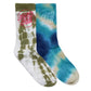 Santa Cruz Opus Dot Crew Sock 2pack Moss Tie Dye | Dark Blue Tie Dye