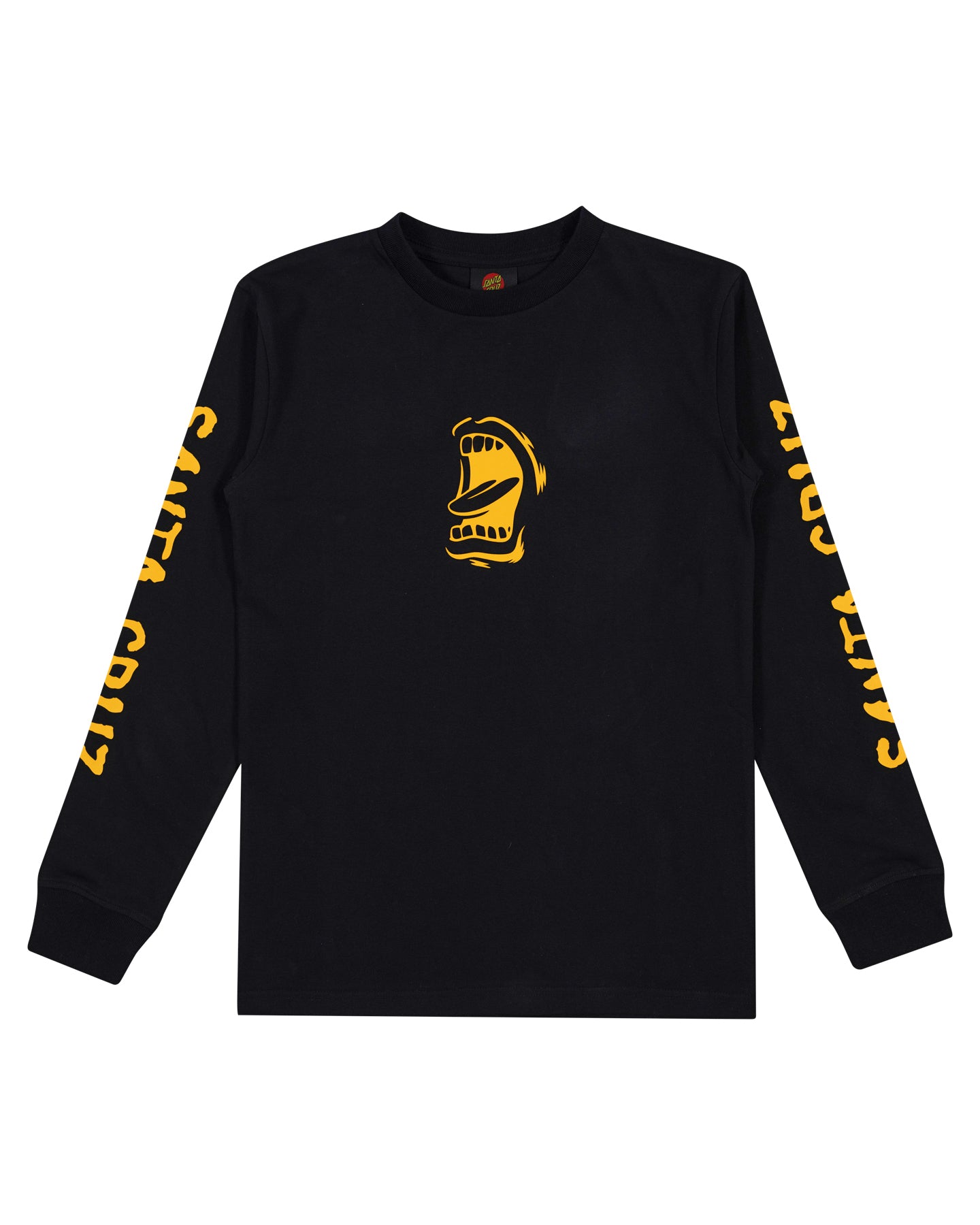 Santa Cruz Screaming Mouth Mono Front Long Sleeve Tee Black