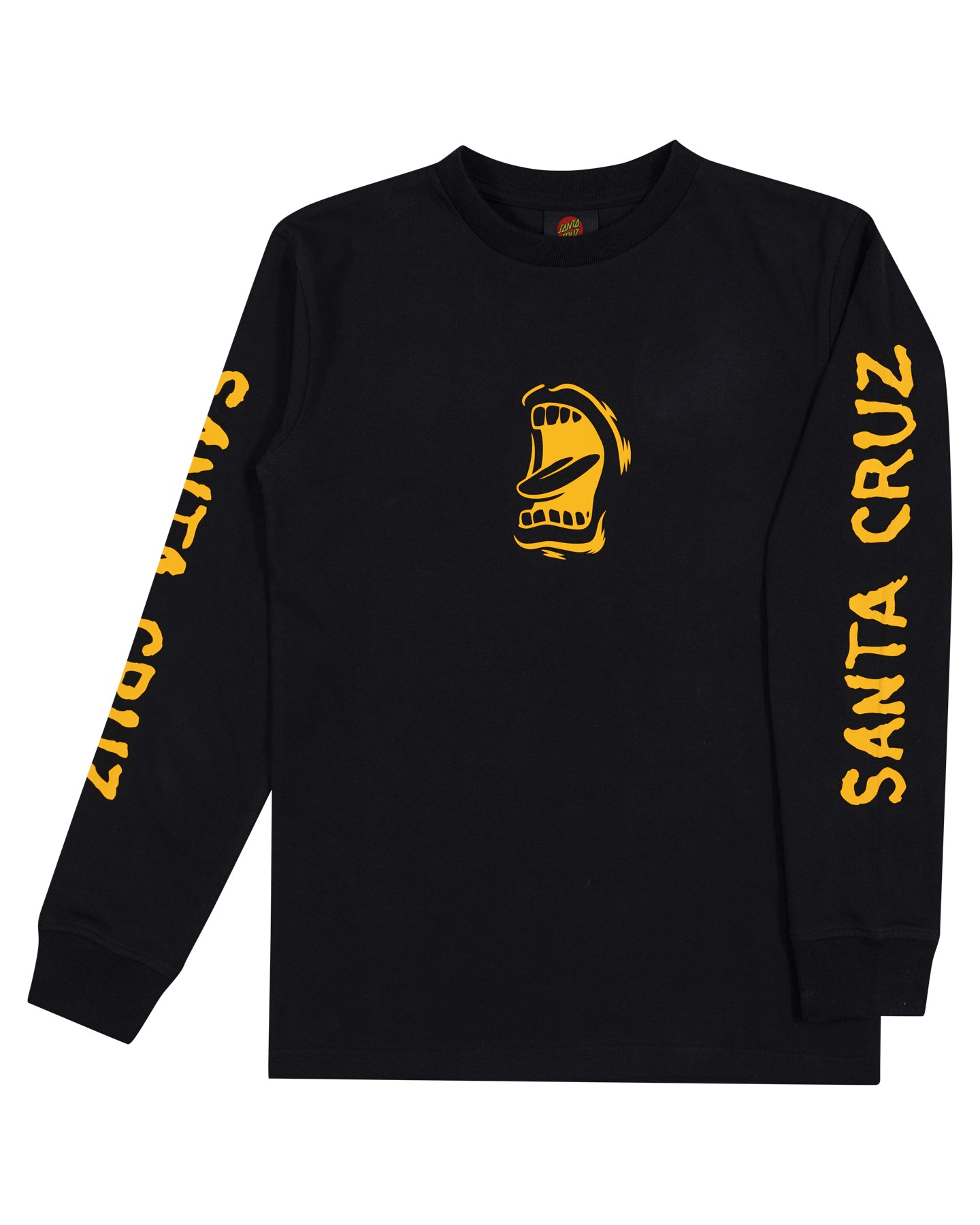 Santa Cruz Screaming Mouth Mono Front Long Sleeve Tee Black