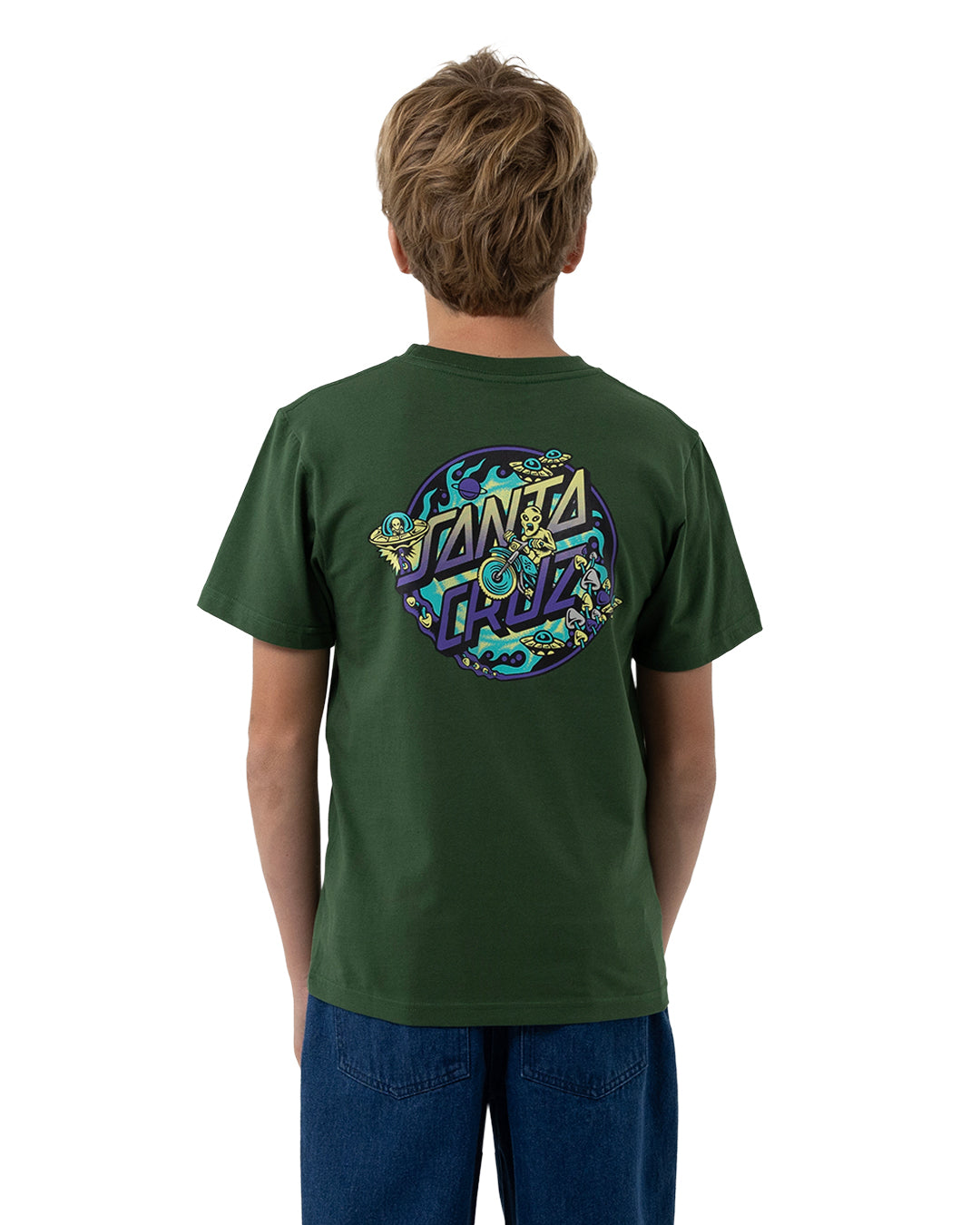 Santa Cruz Winkowski Dope Planet 2 Dot Tee Dark Green