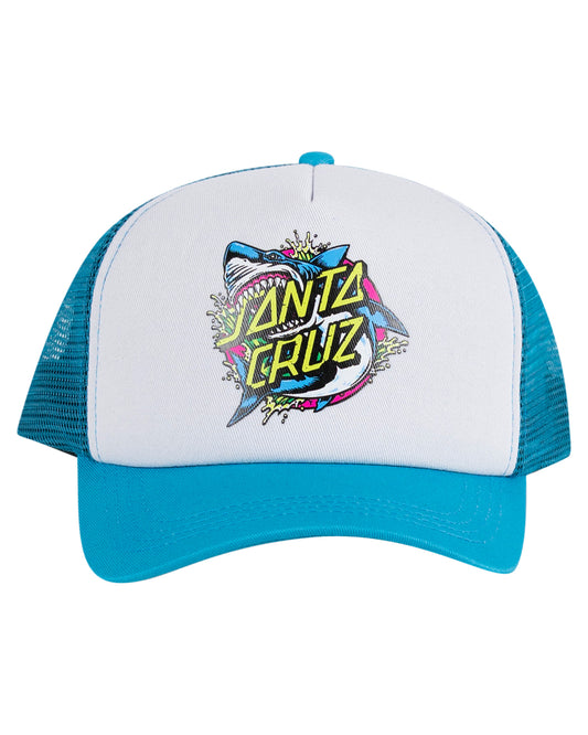 Santa Cruz Shark Dot Trucker Cap Turquoise