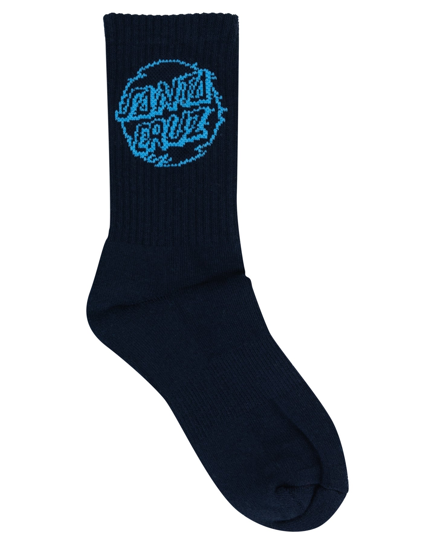 Santa Cruz Vivid Dot Mono Crew Sock Navy Lime Turquoise 3 Pack