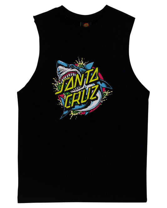 Santa Cruz Shark Dot Front Muscle Tee Black