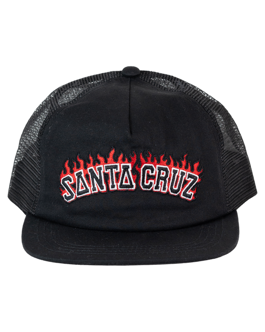 Santa Cruz Flamed Collegiate Arch Trucker Black