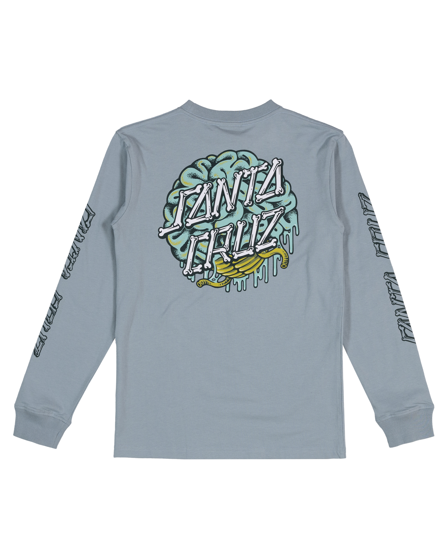 Santa Cruz Brain Dot Centre Hollow Strip Long Sleeve Tee Slate