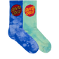 Santa Cruz Dye Crew Sock 2pack Blue Tie Dye | Teal Tie Dye