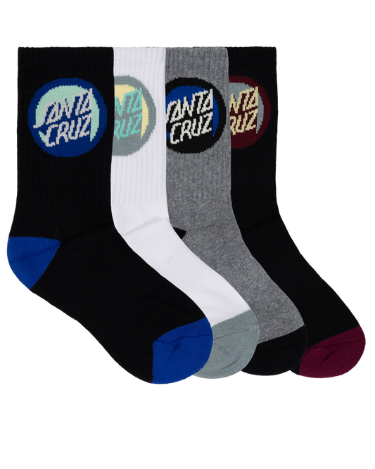 Santa Cruz Bold Shadow Dot Crew Sock Black | White | Grey Marle