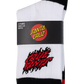 Santa Cruz Flamed Stack Upside Down Crew Sock 2 Pack White | Black