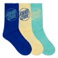 Santa Cruz Opus Dot Crew Sock 3pack Cobalt | Butter | Teal