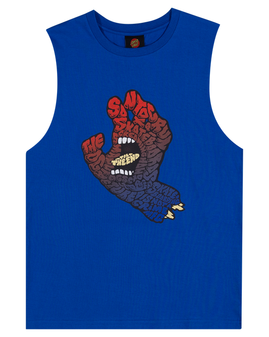 Santa Cruz Letter Hand Fade Front Muscle Tee Cobalt