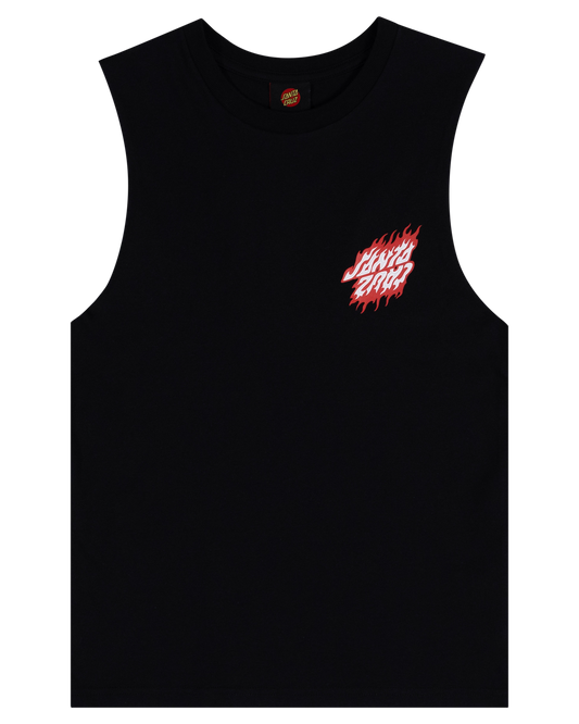 Santa Cruz Flamed Dot Upside Down Muscle Tee Black