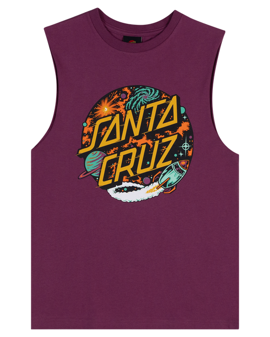 Santa Cruz Space Dot Front Muscle Tee Maroon