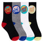 Santa Cruz Bold Shadow Dot Crew Sock 4 Pack Black | White | Grey